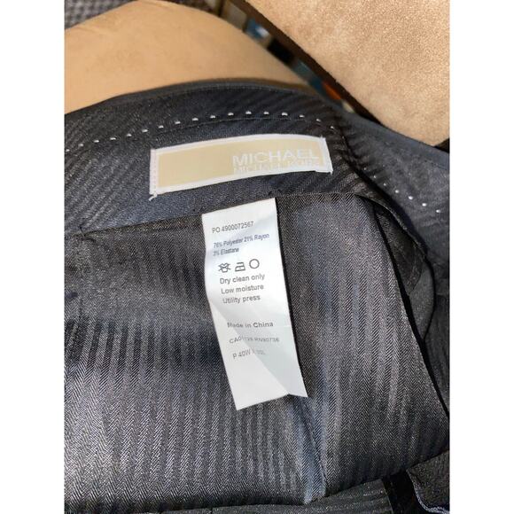 NWT MK MICHAEL Michael Kors size 40W X 30L Black Striped Men’s Dress Pants - Picture 8 of 9
